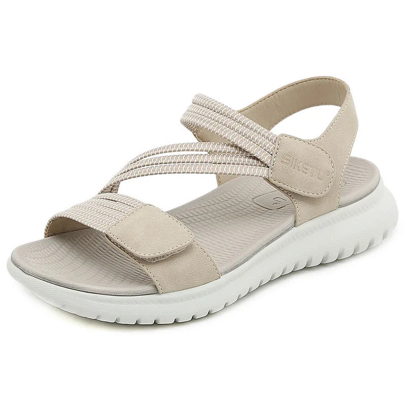 SIKETU Brand Women Wedge Sandals Simple Adjustable Hook Loop Breathable Knit Strap Shoes Beach Outside Blue Leisure Platform 42