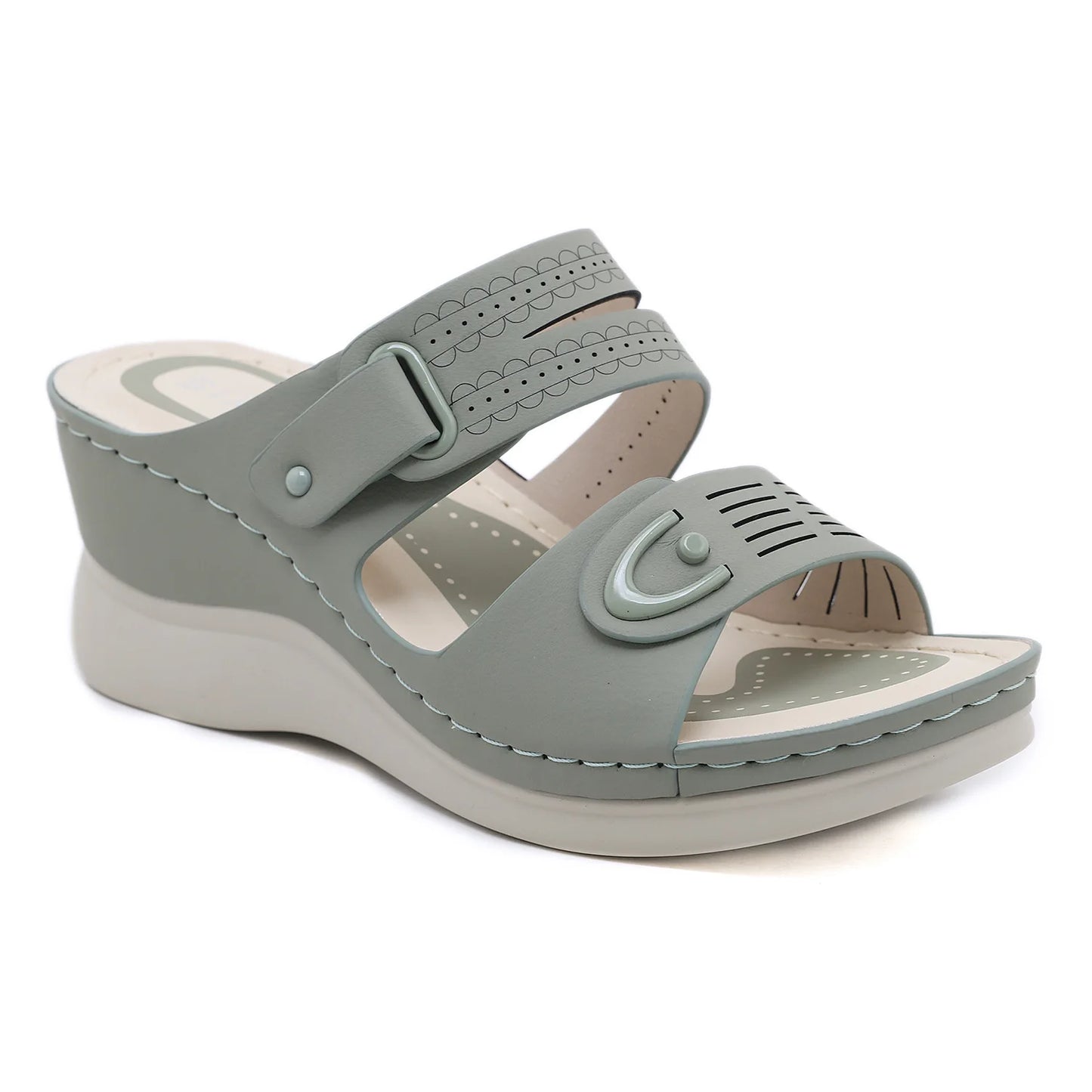 SIKETU Brand Summer Fashion 2025 Women Slippers Wedge Platform Beach Leisure Sewing Thread Anti-slide Shoes Outside Hollow Out