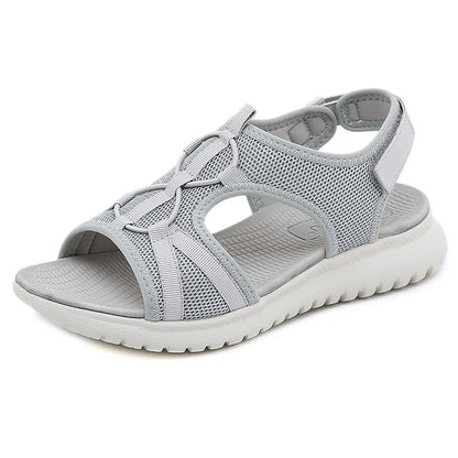 SIKETU Brand Casual Summer Wedge Sandals Women Solid Color Breathable Round Toe Shoes Slip on Hook Loop Beach Outside Office 42